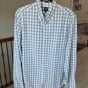 J. Crew Factory Gray and White Checkered Shirt